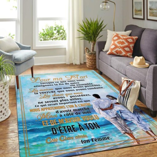 To My Husband Beach Mk Carpet Area Rug