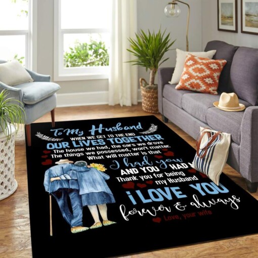 To My Husband I Love You Mk Carpet Area Rug