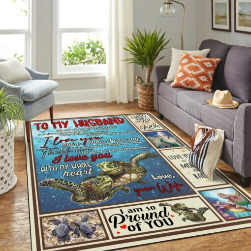 To My Husband Turtle Mk Carpet Area Rug