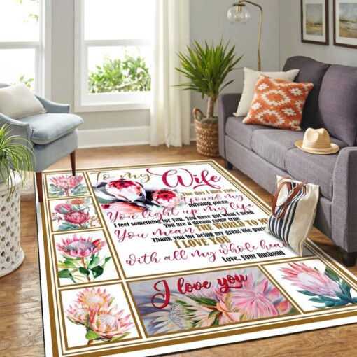 To My Wife Flower Mk Carpet Area Rug