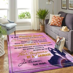 To My Wife Pink Carpet Area Rug