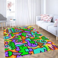 Tone Cartoon Network Pattern Living Room Modern Carpet Rug