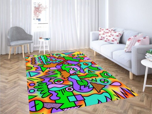 Tone Cartoon Network Pattern Living Room Modern Carpet Rug