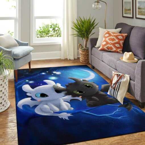 Toothless Light Furry How To Train Your Dragon Cute Carpet Rug