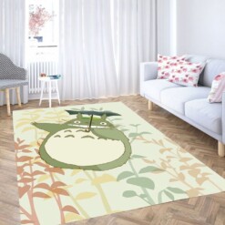 Totoro With Umbrella Living Room Modern Carpet Rug