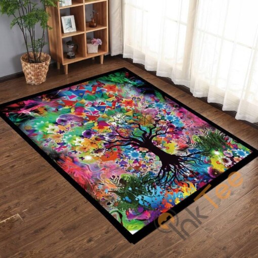 Tree Multi-colour Painting Kitchen Bedroom Children Rug