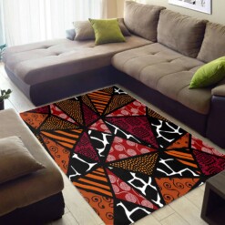 Trendy African Abstract Black History Month Afrocentric Pattern Art Large Themed Home Rug