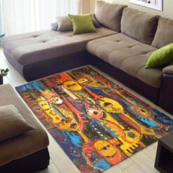 Trendy African American Afrocentric Pattern Art Style Floor Living Room Rug