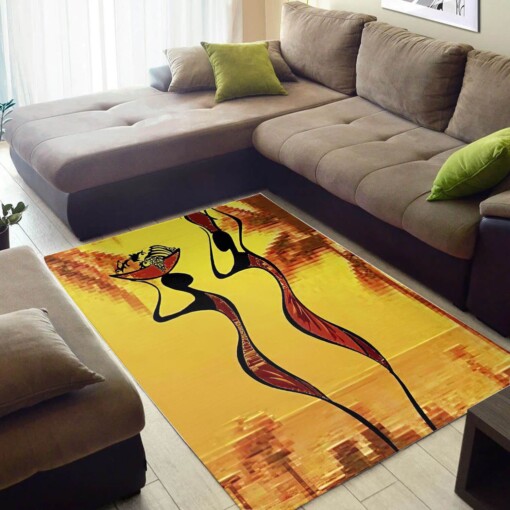 Trendy African American Fancy Themed Girl Carpet Inspired Home Rug