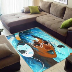 Trendy African Beautiful American Black Art Melanin Afro Girl Design Floor Themed Home Rug