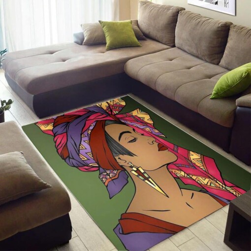 Trendy African Beautiful Natural Hair Melanin Afro Girl Design Floor House Rug