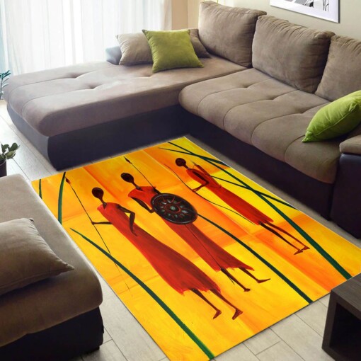 Trendy African Beautiful Style Melanin Afro Woman Design Floor Rug