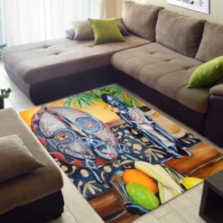 Trendy African Modern Afrocentric Art Design Floor Carpet Inspired Living Room Rug