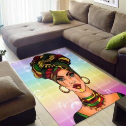 Trendy African Pretty American Art Girl Style Rug