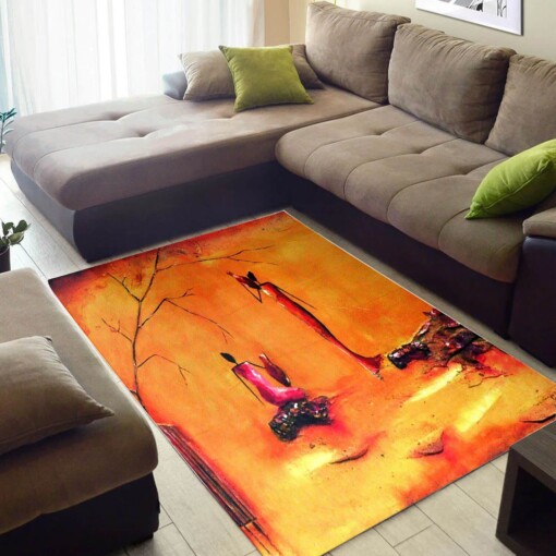Trendy African Style Fancy Natural Hair Afro Woman Large Living Room Rug