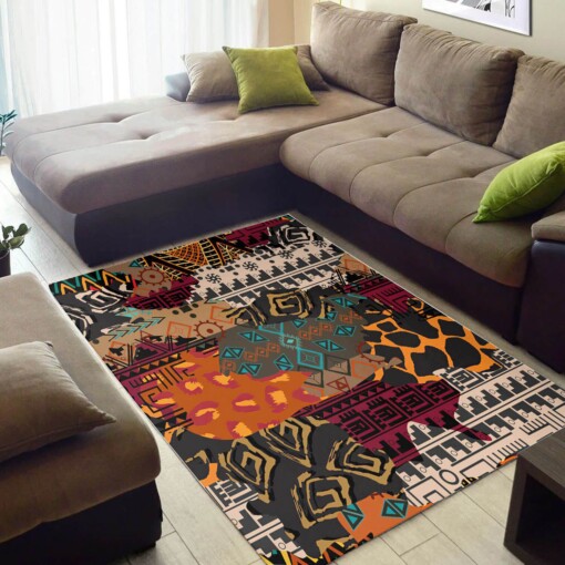 Trendy African Style Holiday American Art Seamless Pattern Themed Rug