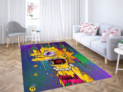 Trippy Lisa Simpson Cool Wallpaper Living Room Modern Carpet Rug