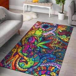 Trippy Psychedelic Colorful Area Rug