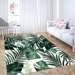 Tropical Jungle Leaves Pattern Living Room Modern Carpet Rug