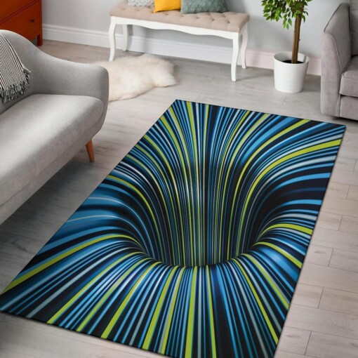 Tunnel Illusion Black Hole Area Rug