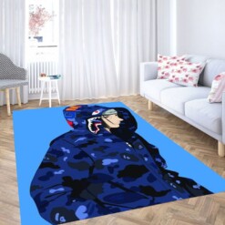 Uchiha Wear Blue Bape Living Room Modern Carpet Rug