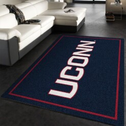 UCONN Rug Team Logo  Custom Size And Printing