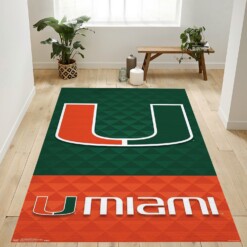 University Of Miami Hurricanes Logo Rug  Custom Size And Printing