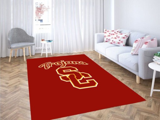 Usc Trojans Baseball Living Room Modern Carpet Rug