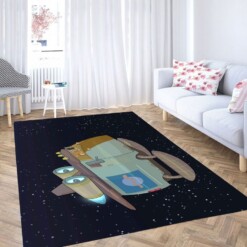 Van Space Rick And Morty Living Room Modern Carpet Rug