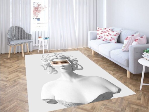Vaporwave Medusa Living Room Modern Carpet Rug