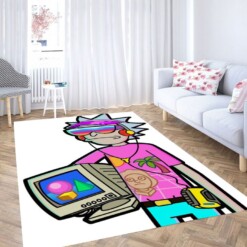 Vaporwave Rick And Morty Living Room Modern Carpet Rug