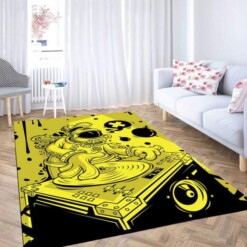 Vector Tekno Yellow Wallpaper Carpet Rug