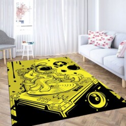 Vector Tekno Yellow Wallpaper Living Room Modern Carpet Rug