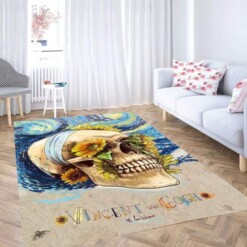 Vincent Van Gogh Skulls Carpet Rug