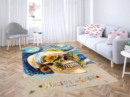 Vincent Van Gogh Skulls Carpet Rug