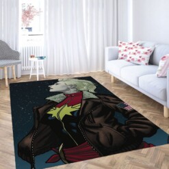 Vintage Captian Marvel Carpet Rug