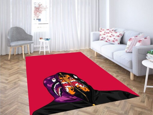 Bape Red Living Room Modern Carpet Rug