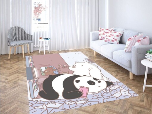 We Bare Bears Illustration Living Room Modern Carpet Rug