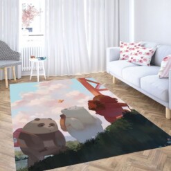 We Bare Bears Painting Living Room Modern Carpet Rug