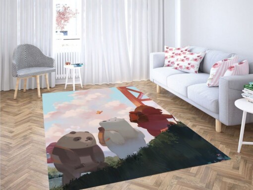 We Bare Bears Painting Living Room Modern Carpet Rug