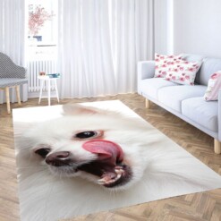 White Dog Carpet Rug