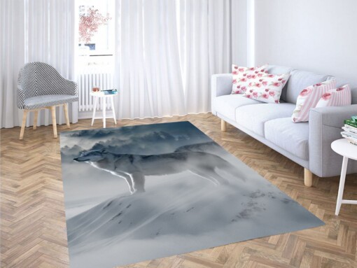 White Wolf Carpet Rug