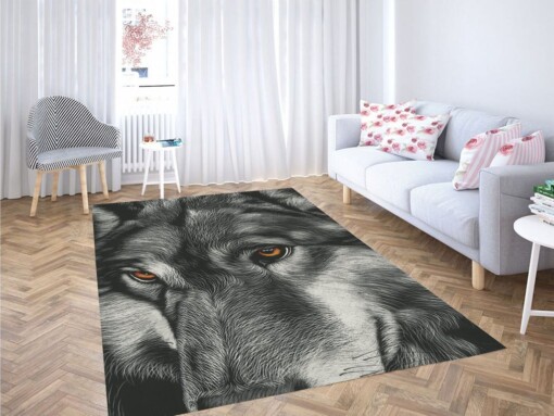 Wolf Detail Art Living Room Modern Carpet Rug