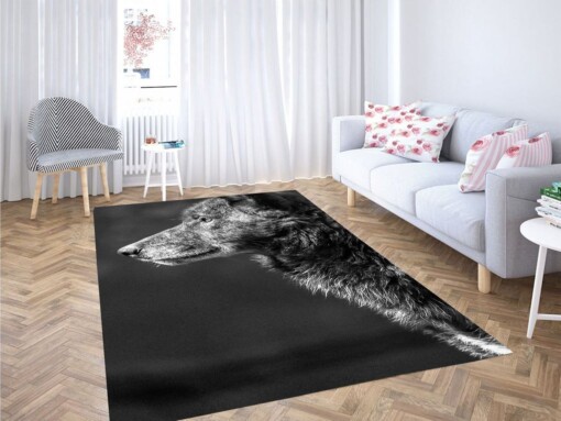 Wolf Monochrome Living Room Modern Carpet Rug