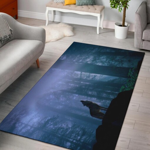 Wolf Screaming Hd Area Rug