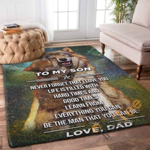 Wolf To My Son Never Forget That I Love You Living Room /carpet Bedroom Floor Gift For Rug