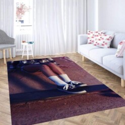 Woman Skateboarding Carpet Rug