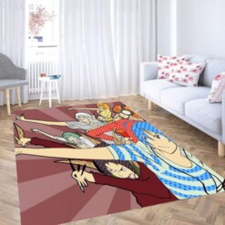 Women Blue Wallpaper Carpet Rug