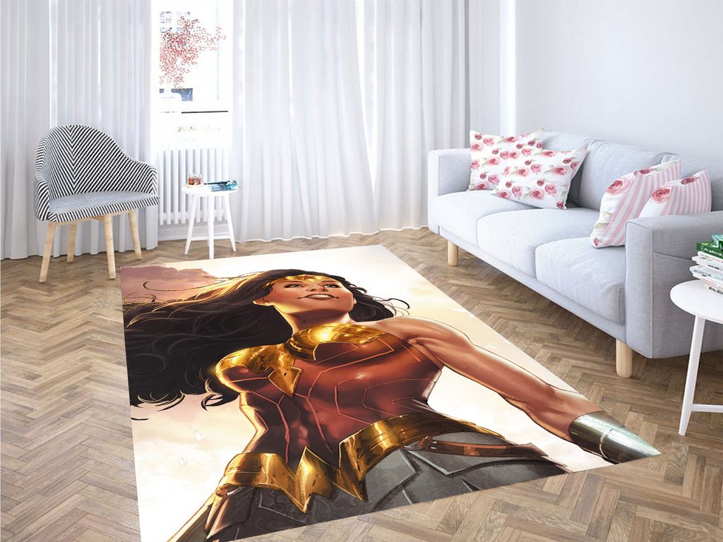 Wonder Woman Digital Painting Living Room Modern Carpet Rug