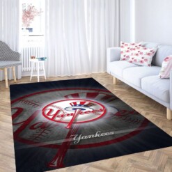 Yankees Baseball Wallpaper Carpet Rug